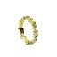 Anillo bañado en oro con piedras talla 14